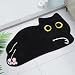 NIGOWAYS Cat Bath Mat,Soft, Absorbent, Non-Slip Mat for Bathroom, Kitchen, Bedroom - Home Decoration Gift (Lying Down Black Cat Mat, 16''x28'')