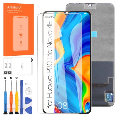 Arbilato - Pantalla para Huawei P30 Lite 2019 de repuesto para pantalla LCD Nova 4E MAR-LX1M, MAR-AL00, MAR-TL00 Touch Display Digitalizador piezas de reparación (Negro)