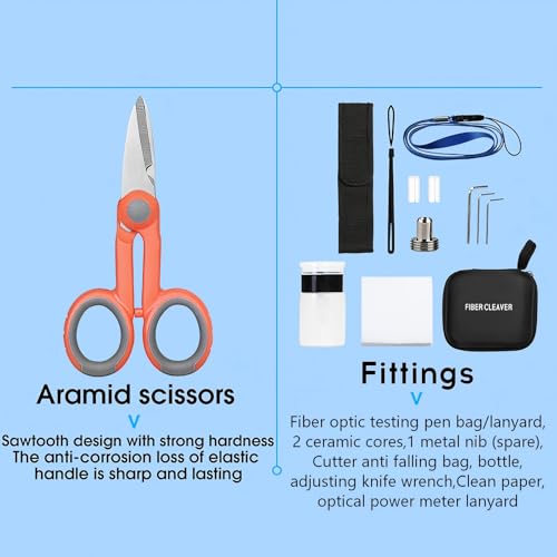 Image of Fiber optic tool kit 10 in 1 FTTH tool set cold joint Fiber optic Termination Kit with 7S Optical Fiber Cleaver M7 OPM -70~+10dbm (BSL）