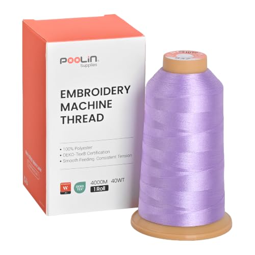 Image of Poolin Polyester Machine Embroidery Thread 4000M 40WT Soft Lavender 0937