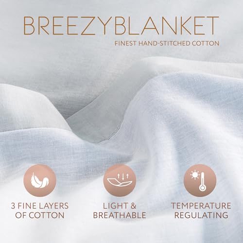 Manta de verano de algodón de 3 capas RELAXOUND Breezyblanket acabado Gris 3