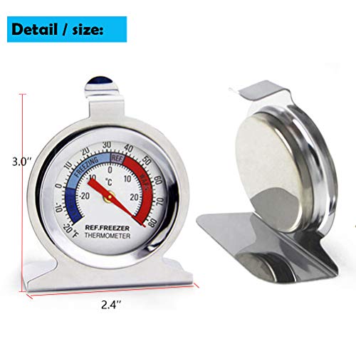Refrigerator Freezer Large Dial Thermometer Aulufft 6 Pack Classic Series Fridge Freezer Alarm Thermometer Internal Temperature Gauge For Kitchen Refrigerator #TOP1