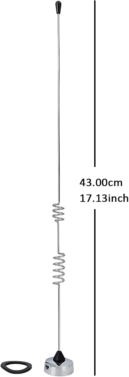 HYS Dual Band NMO Antenna, VHF/UHF Pre Tuned Amateur, W/13ft Low-Loss RG58/U Coaxial Cable with UHF-Male(PL259), Stainless Steel L Bracket, Trunk/Hole Mount for Car