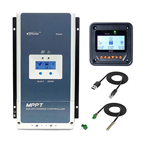 EPEVER MPPT Solar Charge Controller 80A 48/36/24/12V Auto 200V PV Input 4000W Solar Panel Regulator with MT50+RTS+RS485 for AGM Gel Sealed Flooded Battery (Tracer8420AN)