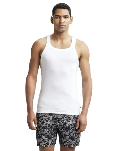 Jockey Men’S Cotton Vest (Us26-0105-White White Xl)