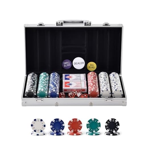 VEVOR Mallette de Poker 300PCs Jetons de Poker en Plastiques PS 11,5 g 40x3,3 mm avec 2 Jeux de Cartes 1 Bouton de Croupier et 2 Boutons Blind pour Blackjack Texas Jeux de Hasard Casino à Domicile