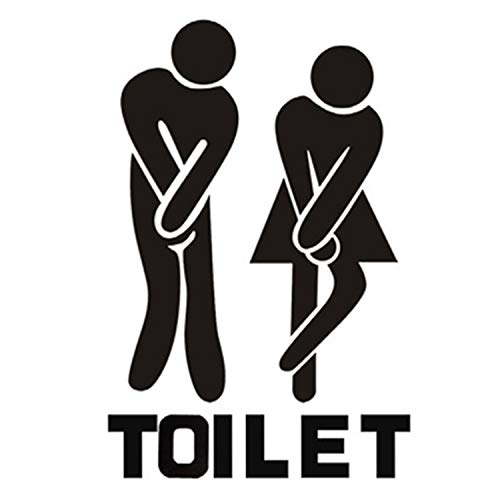 Jiuhong Funny Pictures Toilet Door Wall Home Decoration, Removable Art DIY Door Accessories Vinyl Sticker Mural, Toilet, Bathroom, WC Sign for Bathroom Living Room (S 5.51