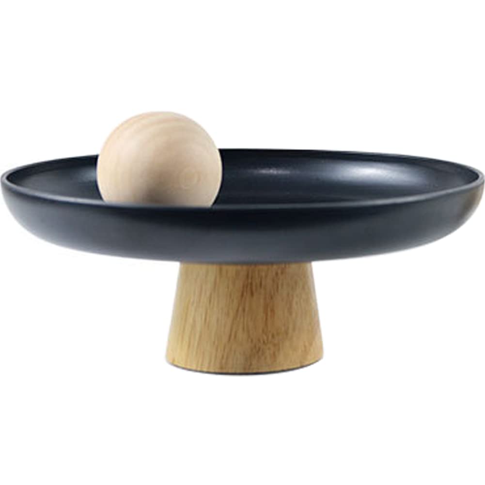 Kelendle Plastic Footed Bowl Round Pedestal Trifle Bowl Decorative Fruit Bowl Holder Dessert Display Stand Serving Fruit Tray for Kitchen Counter Centerpiece Table Home Decor Black