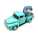 Beach Decor Vintage Metal Truck with Mini Fake Beach Buckets Surfboards Flip Flops Beachy Summer Tiered Tray Decor Farmhouse Table Centerpieces Rustic Coastal Nautical Decorations for Home Mantel