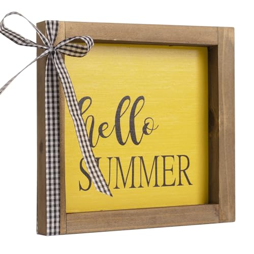 flangairy Hello Summer Wooden Sign, Summer Decorations for Home, Seasonal