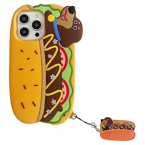 YAKVOOK iPhone 14 Pro Hamburger Hot Dog Phone Case Cover