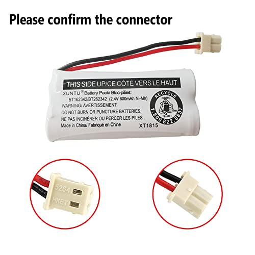 Xuntu Bt162342/Bt262342 For Bt183342/Bt283342 Bt166342/Bt266342 Cs6709 Cs6114 Cs6419 Cs6719 El52300 Cl80111 El52100 El50003 Handset Telephone Batteries(2 Pack) #TOP1