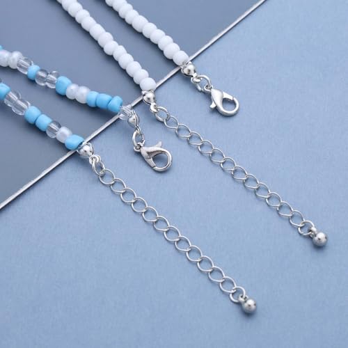 Sttiafay Colar gargantilha de estrela-do-mar de tartaruga boho, colar de contas de sementes, gargant