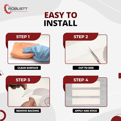Image of Robustt Anti Skid /AntiSlip 18 Meter 50MM (White) Fall Resistant with PET Material and Solvent Acrylic Adhesive Tape for Slippery Floors, Staircase, Ramps, Indoor, Outdoor Use