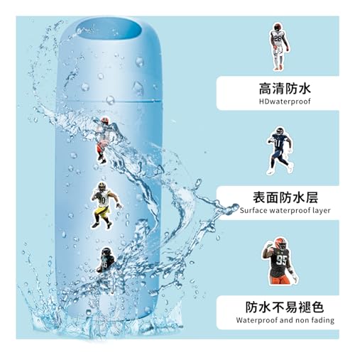 100PCS American Football Stickers for Rugby Team Fans,Vinyl Waterproof Stickers for Water Bottles Teens Boys Luggage Motorcycle Snowboard,Football Gift for Boys Girls Teens Adult - Thumbnail 2