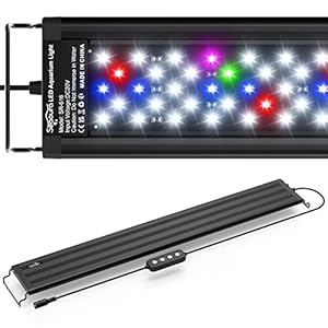 Led Aquarium Light for Plants-Full Spectrum Fish Tank Light with Timer Auto On/Off, 24-30 Inch, Adjustable Brightness, White Blue Red Green Pink LEDs with Extendable Brackets for Freshwater