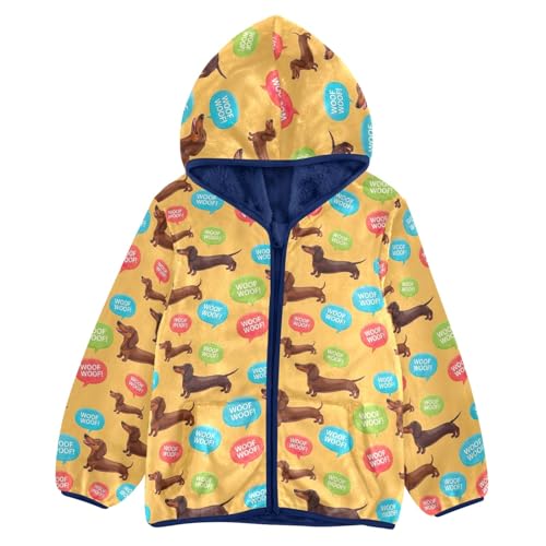 CHIFIGNO Cute Dachshund Dogs Boys Winter Jacket Soft Winter Jackets for Kids 3T