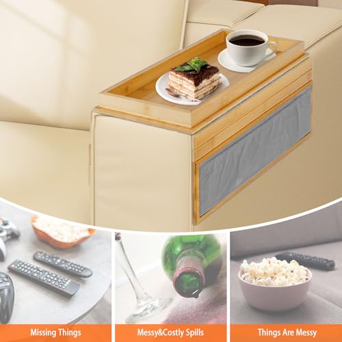 Plateau accoudoir canapé bambou pliable antidérapant JABNOW