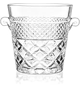 Ice Bucket Wine Bucket，Clear Glass 2 Liter Tub for Drinks and Parties, Food Grade, Perfect for Wi...