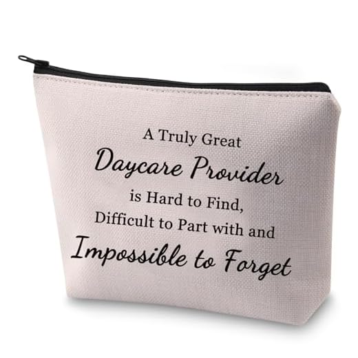 BLUPARK Daycare Teacher Gift Early Childhood Educators Cosmetic Bag A Truly Great Daycare Provider Canvas Makeup Bag (Truly Great Daycare Provider)