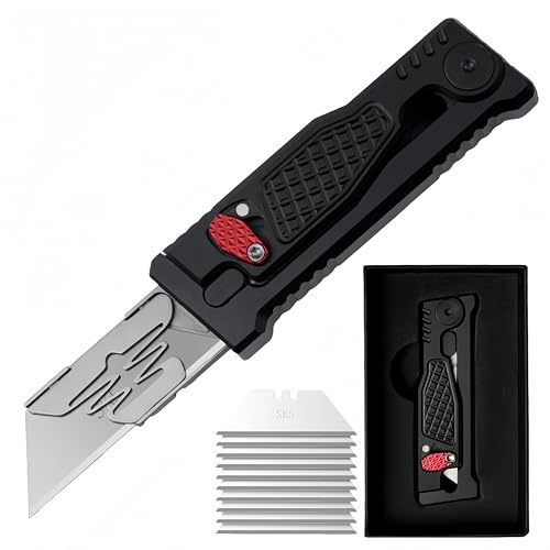 UTOTU 5.8" Aluminium Utility Knife, EDC Box Cutter with Clip,
