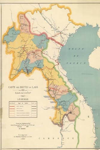 Laos Map Journal: Vintage Map Notebook
