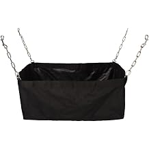 Schneiders Open Nylon Square Feeder for Horses | Trailer Hay Feeding Solution | Durable 600D Poly | Wide Open Top Easy Access | Front Load Trailer Fit | Adjustable Chain Mounting | Color Black
