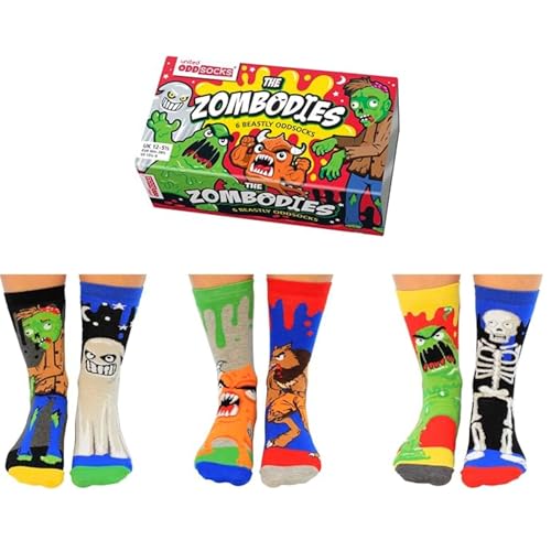 United Oddsocks - Box 6 Oddsocks For Boys Kick It, Multicoloured, UK 12-6, EUR 30.5-39, US 13.5-7