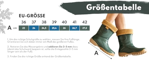 3Kamido GoTherm Gummistiefel mit einem Innenschuh aus natürlicher Wolle, sehr komfortabel und sehr warm, aus PVC, mit rutschfester Sohle, wasserdicht und für Jugendliche und Erwachsene geeignet