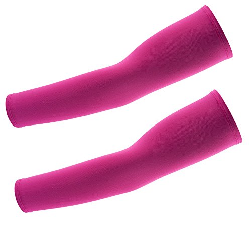 GANWAY Cycling Sports Tattoo UV Block Cool Arm Sleeve Armwarmer Stretch Cover Sun Protection Bike Bicycle Warmer (Rose)