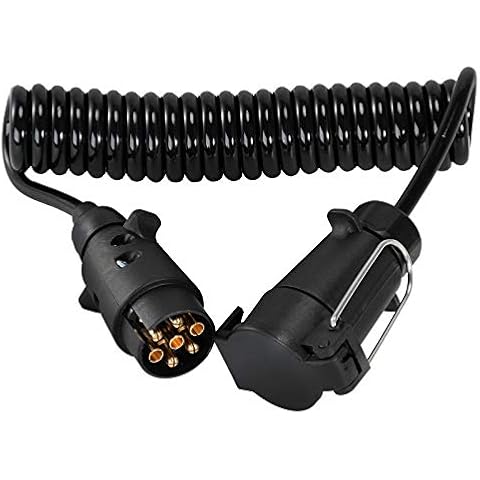 Voila 3M 7Pin Trailer Extension Cable with Trailer Adapter Plug Socket Connector,7 Core Extension Cable Lead RV Electrical Wiring Cable Connector for Towing Caravan Truck(Male to Female) Cover