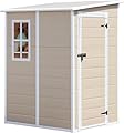 CDCASA 5x4 FT Resin Storage Shed, Waterproof Sheds & Outdoor Storage with Floor & Window & Lockable Door, Tool Shed for Garden, Patio, Backyard