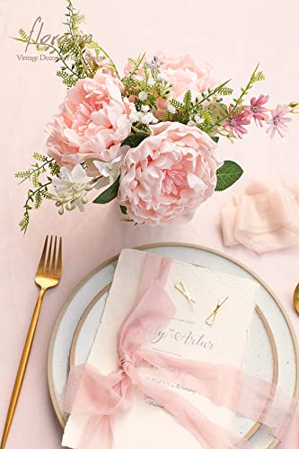 Floroom Artificial Blush Peonies with Stems #TOP3