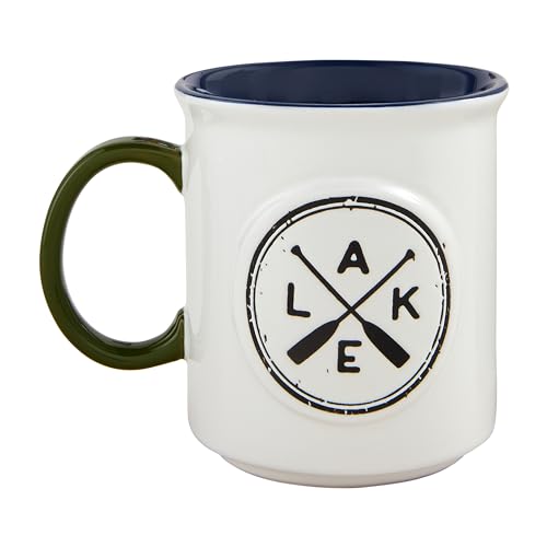 Mud Pie Oars Stamp Oversized Mug; 21 oz