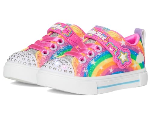 Skechers Girls Twinkle Sparks-Starry Rainbow Sneaker, Hot Pink/Multi, 5 Toddler