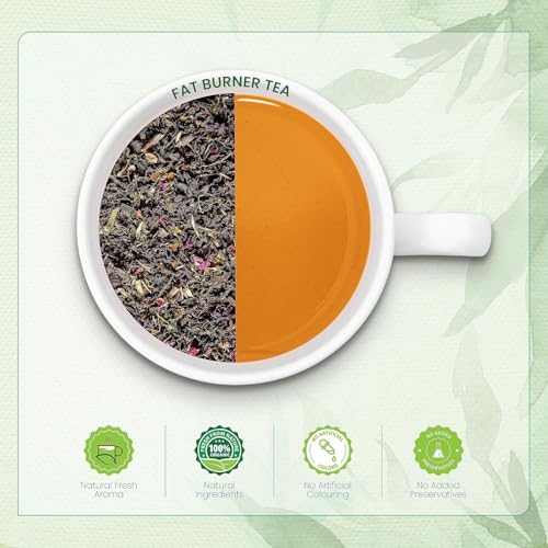 Image of Anti Diabetic Green Tea 100g & Fat Burner Green Tea 100g |Organic Loose Leaf With Natural Taste|Rich Antioxidants|Herbal Blend Helps Regulate Blood Sugar & Boost Immunity, Metabolism, Craving Control