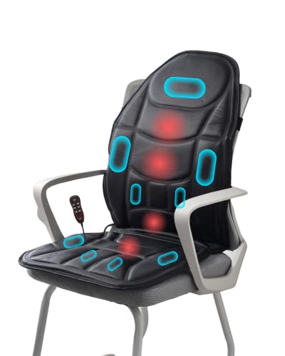 Homesnew Heated Massage Chair Pad, Full Back Massager With 9 Vibration Motor And 3 Graphene Heating For Neck, Back, Waist, Buttocks, Legs Massage Suitable For Home And Office Chair (Black) #TOP26