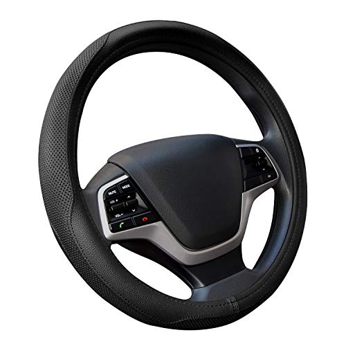 Ylife Microfiber Leather Car Steering Wheel Cover, Universal 15 inch Breathable Anti Slip Auto Steering Wheel Covers (Dark) - Thumbnail 2