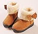 DADAWEN Baby's Girl's Toddler Fashion Cute Bowknot Fur Lining Princess Warm Snow Boots Brown US Size 9 M Toddler
