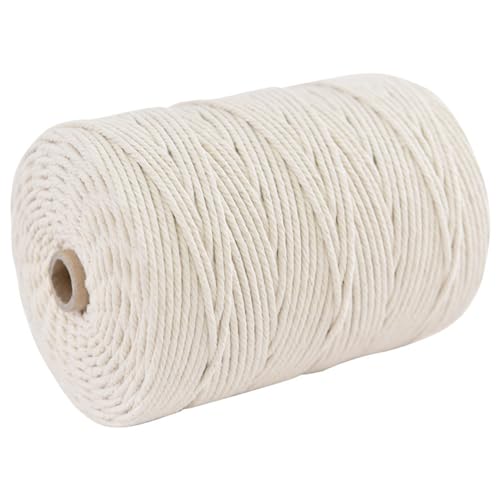 Cordon de macrame en coton naturel 1 mm x 100m corde de brin simple pour le mur cintre plante suspendu bricolage