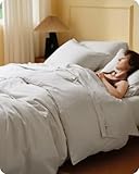 Bedsure Cooling Duvet Cover King Size, Cotton & Rayon Derived from Bamboo Blend Duvet Cover Set for Hot Sleepers,Ultra-Soft, Breathable & Lightweight Home Bedding for All Seasons (Linen,104'x90')