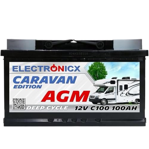 Bater&iacute;a AGM 12v 100Ah Electronicx Caravan Edition V2 bater&iacute;a solar 12v acumulador 12v bater&iacute;as solares suministro bater&iacute;a 12v agm bater&iacute;a caravana camper gel bater&iacute;a 12v 100ah acumulador solar mover