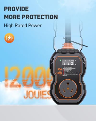 Image of GEARGO 3rd-Gen 30 Amp RV Surge Protector with LED Display, 2026 Upgraded High-Energy Protection, IP68 Waterproof Cover + Temperature Control, Circuit Analyzer for Campers, Travel Trailers
