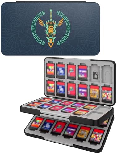 （06:00時点） ATiC Switch 2/ Switch/Switch Lite/Switch有機ELモデル ソフトケース カード収納ケース Switchソフト48枚/Micro SD 24枚同時に収納 ゲームカード収納ボックス カードまとめ収納 耐衝撃 軽量 防塵 持ち運び便利 セルダの伝説ーティアキン Blue