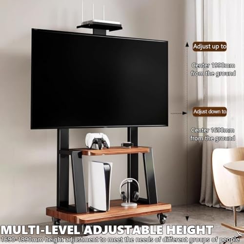 Carro móvil de TV estilo madera para 32 a 80 pulgadas miniatura 2