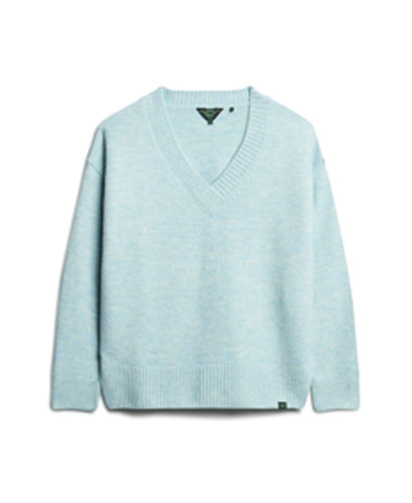 Superdry Damen Oversized V Neck Jumper T-Shirt (1er Pack)