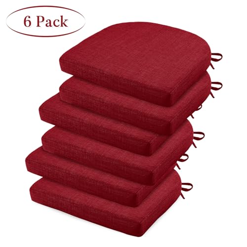 Basic Beyond Chair Cushions for Dining Chairs 6 Pack, Kitchen Chair Cushions with Ties and Non Slip Backing, 16 x 16 inches Chair Pads for Dining Chairs (Red) by Basic Beyond - Image 7