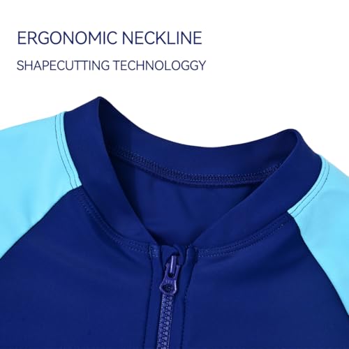 Image of karrack Girls and Boys One Piece Rash Guard Swimsuit Kid Water Sport Short Swimsuit UPF 50+ Sun Protection Bathing Suits