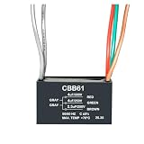 YukiHalu Ceiling Fan Capacitor CBB61 4uF + 4uF + 2.5uF 5 Wire 250V Compatible with New Harbor Breeze Hunter and Others