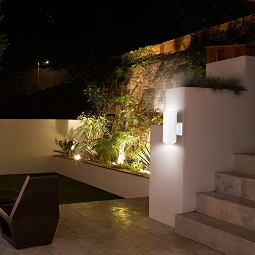 ZUUKOLE Outdoor Wall Light, Exterior Lighting - ETL Listed, Die-Casting Aluminum Waterproof Wall Mount Cylinder Design - Up Down Light Fixture for Porch, Backyard and Patio (White) by ZUUKOLE - Used condition - Image 7